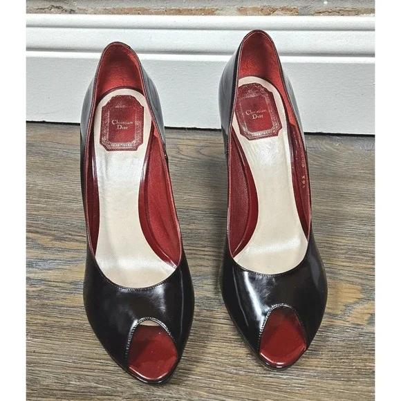 Dior Miss Dior Black Patent Heels 39.5 US 9.5 Full Set Box COA DIY Re-Dyed - Picture 3 of 13